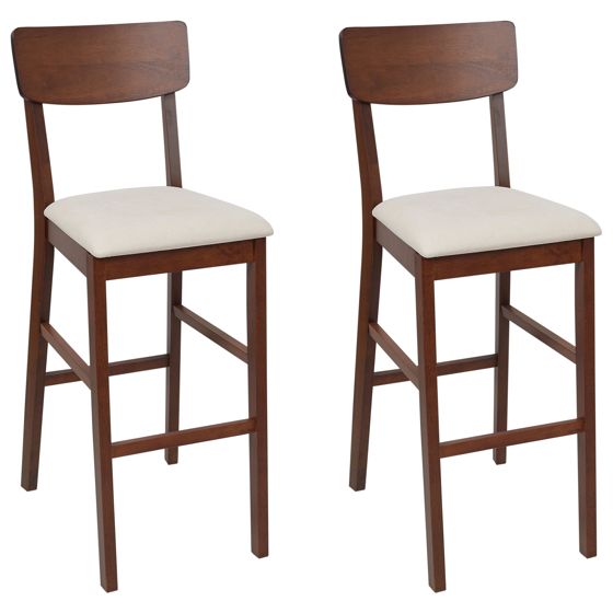 Sæt med 2 barstole AMBLER Mørkebrun/beige