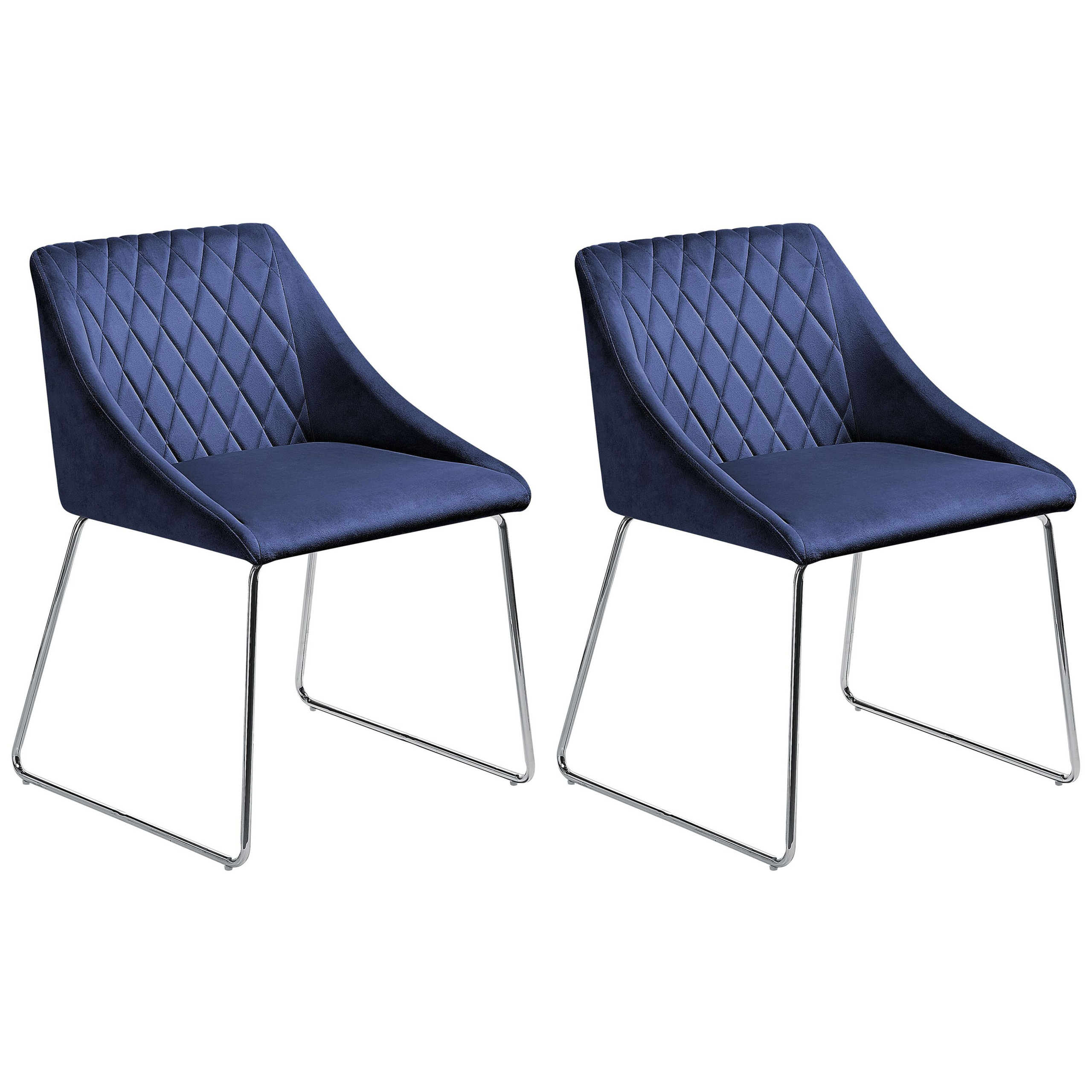 Sæt med 2 spisebordsstole ARCATA Velour Navy Blå