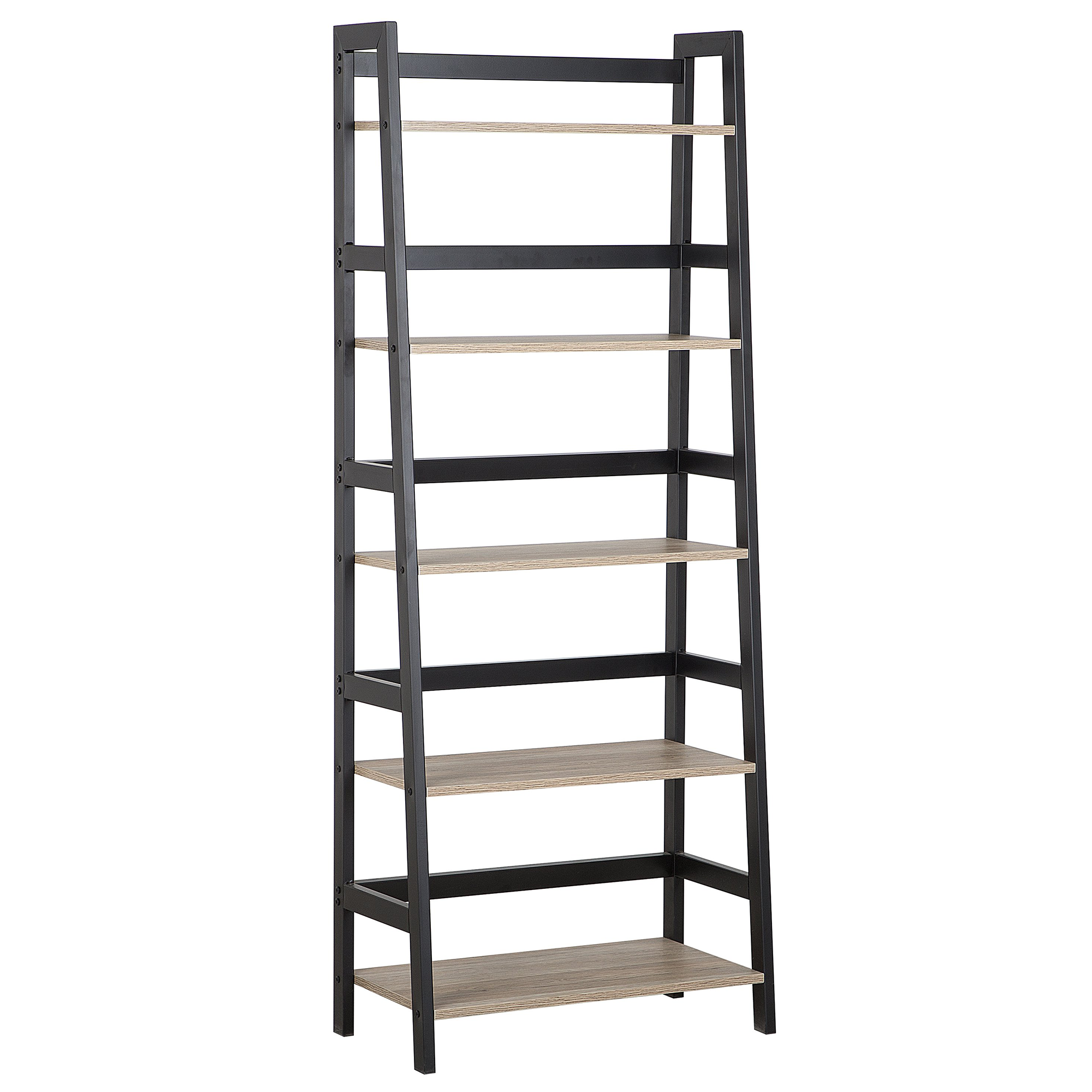 5-etagers reol CROYDON 163 cm Sort
