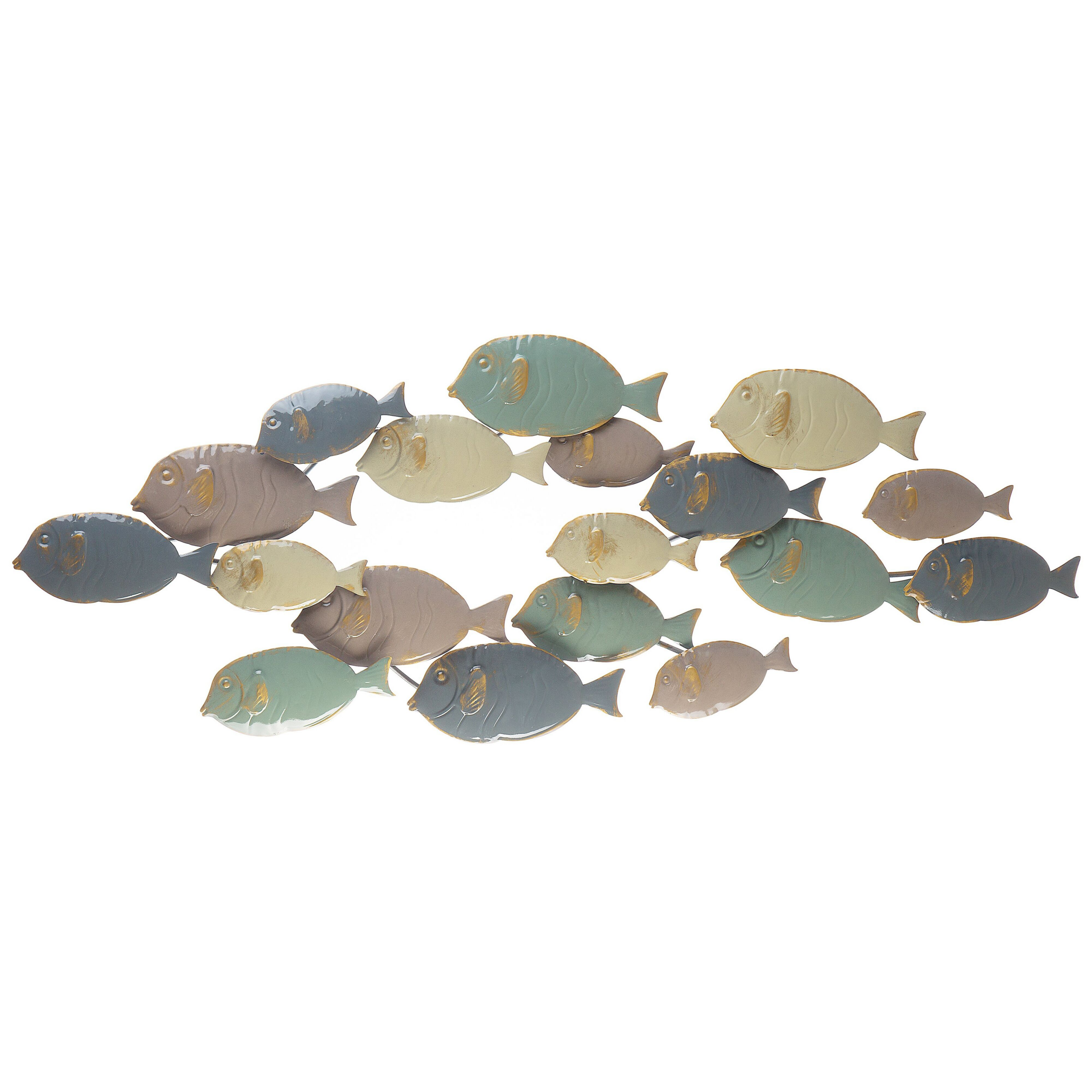 Vægdekoration Fisk FERMIUM 47 cm Metal Multifarvet
