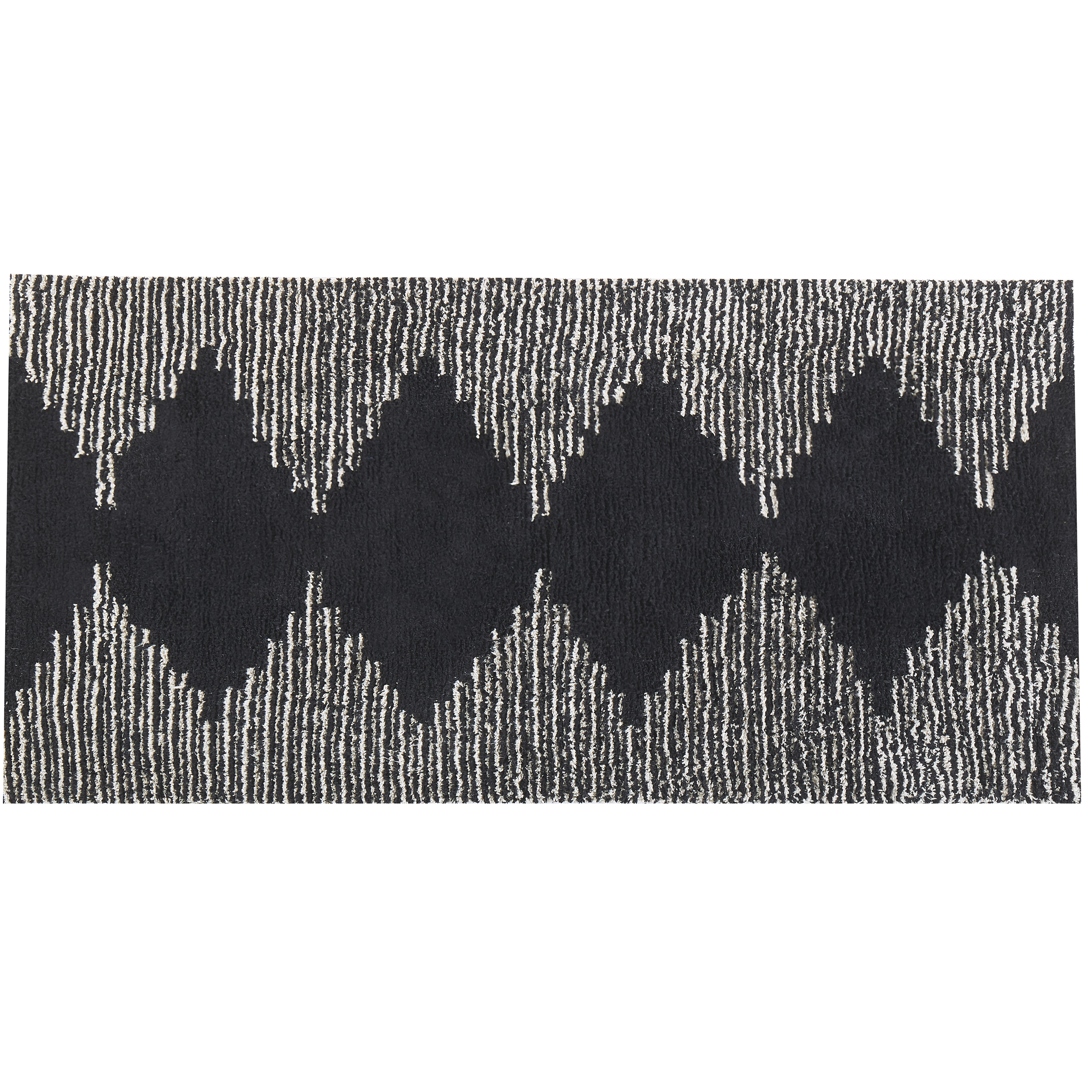 Gulvtæppe BATHINDA Sort/hvid 80 x 150 cm Bomuld