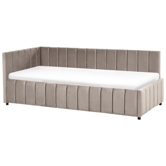 Daybed Velour LISIEUX 90 x 200 cm Brungrå