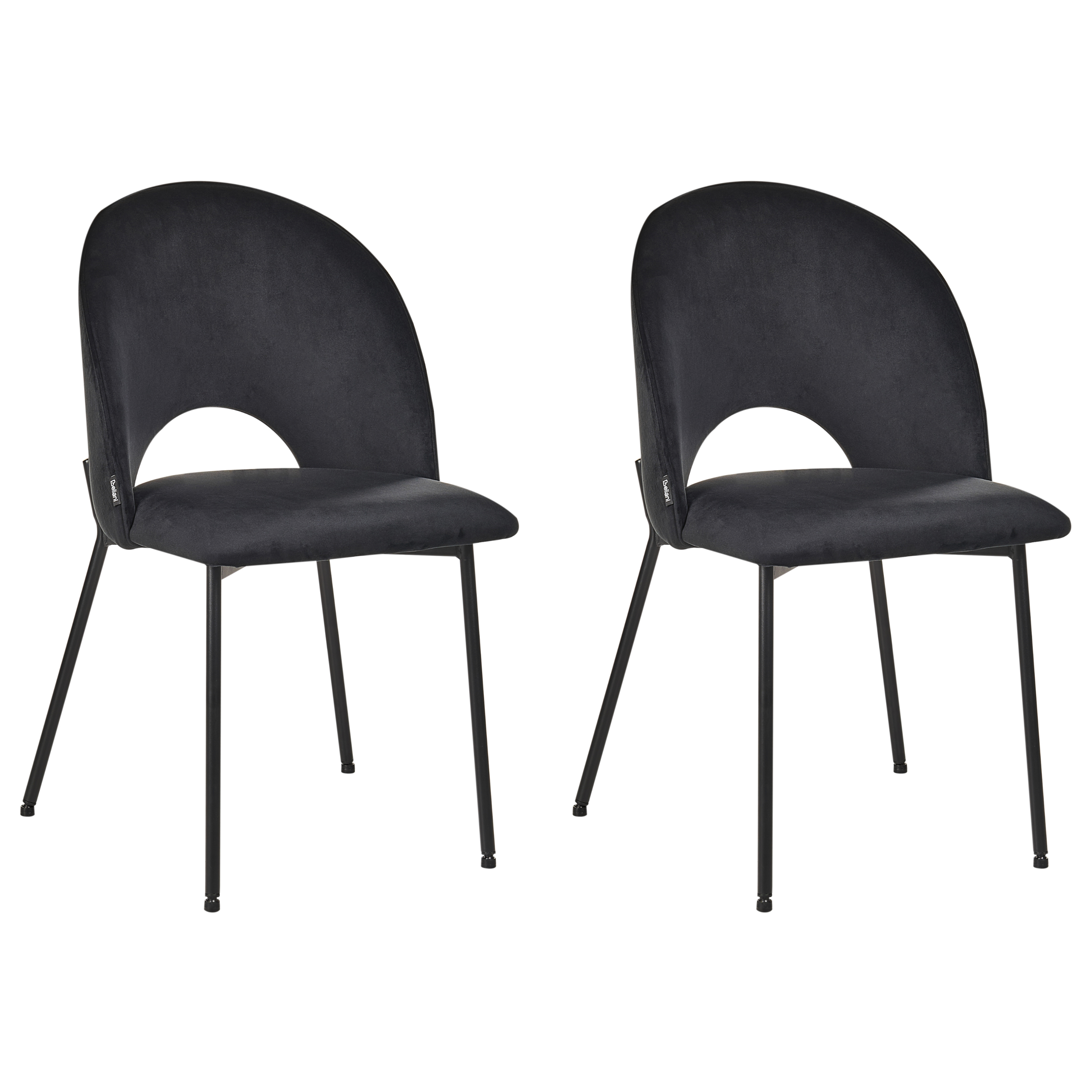 Sæt med 2 spisebordsstole COVELO Velour Sort