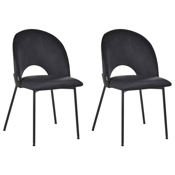 Sæt med 2 spisebordsstole COVELO Velour Sort