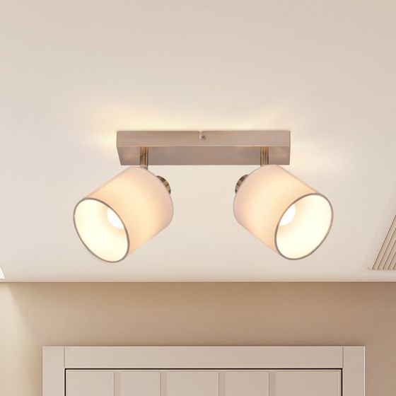 NETTLIFE 2 moderne loftspotlights E14 sølv 350° drejelig MAX.25W køkkenlampe stofgardin til stue soveværelse (uden pære)