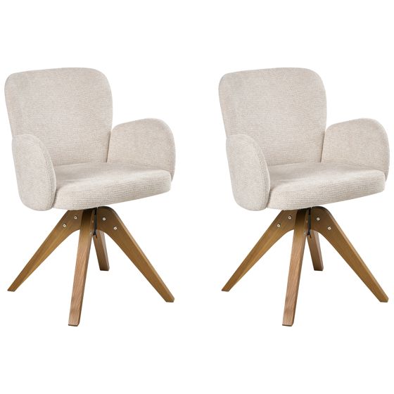 Sæt med 2 spisebordsstole JEAN Lys Beige