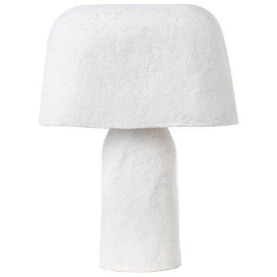 Bordlampe CARRASCO Papmaché Hvid