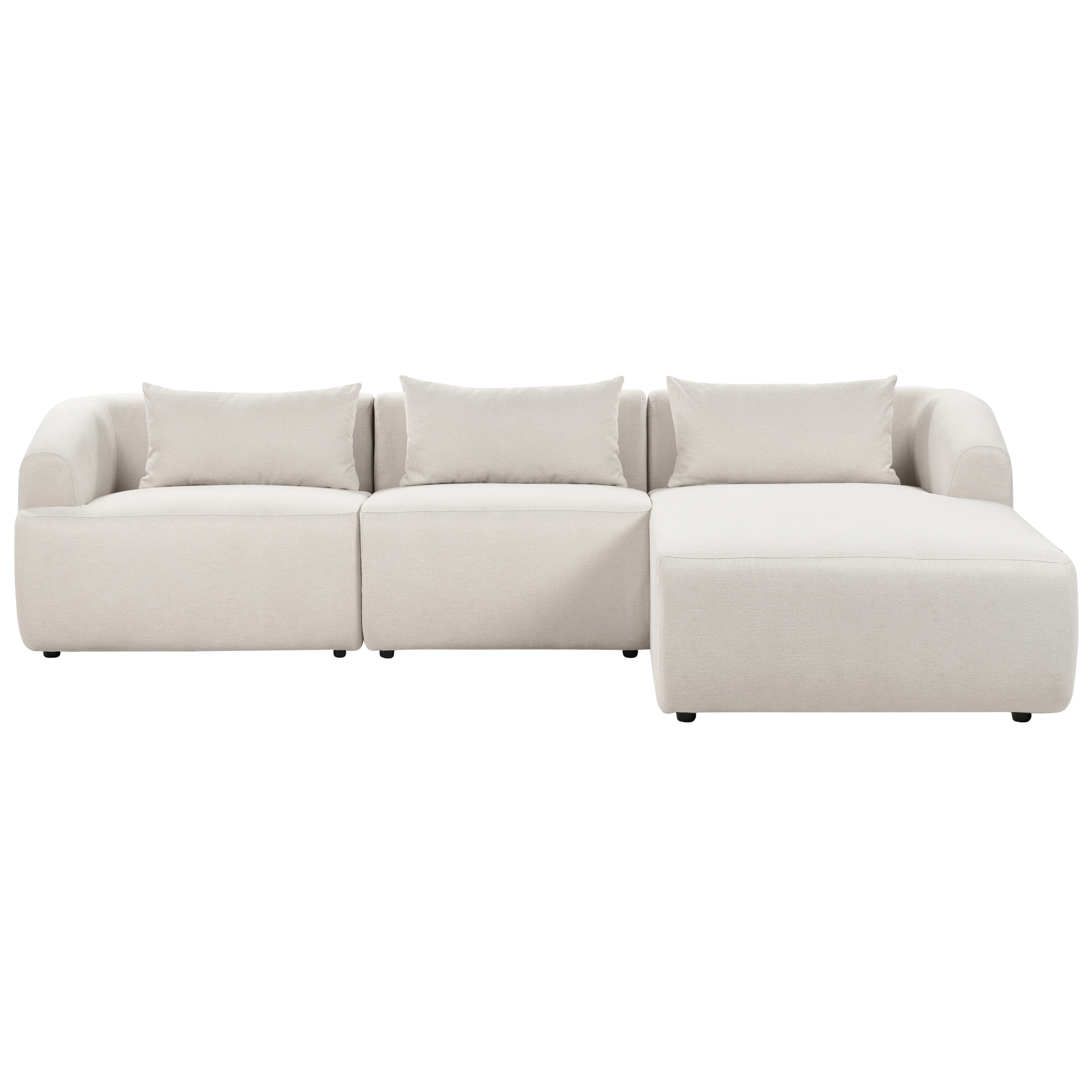 Hjørnesofa 3 personers SVANSELE Lys Beige Venstrevendt