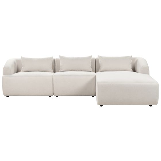 Hjørnesofa 3 personers SVANSELE Lys Beige Venstrevendt