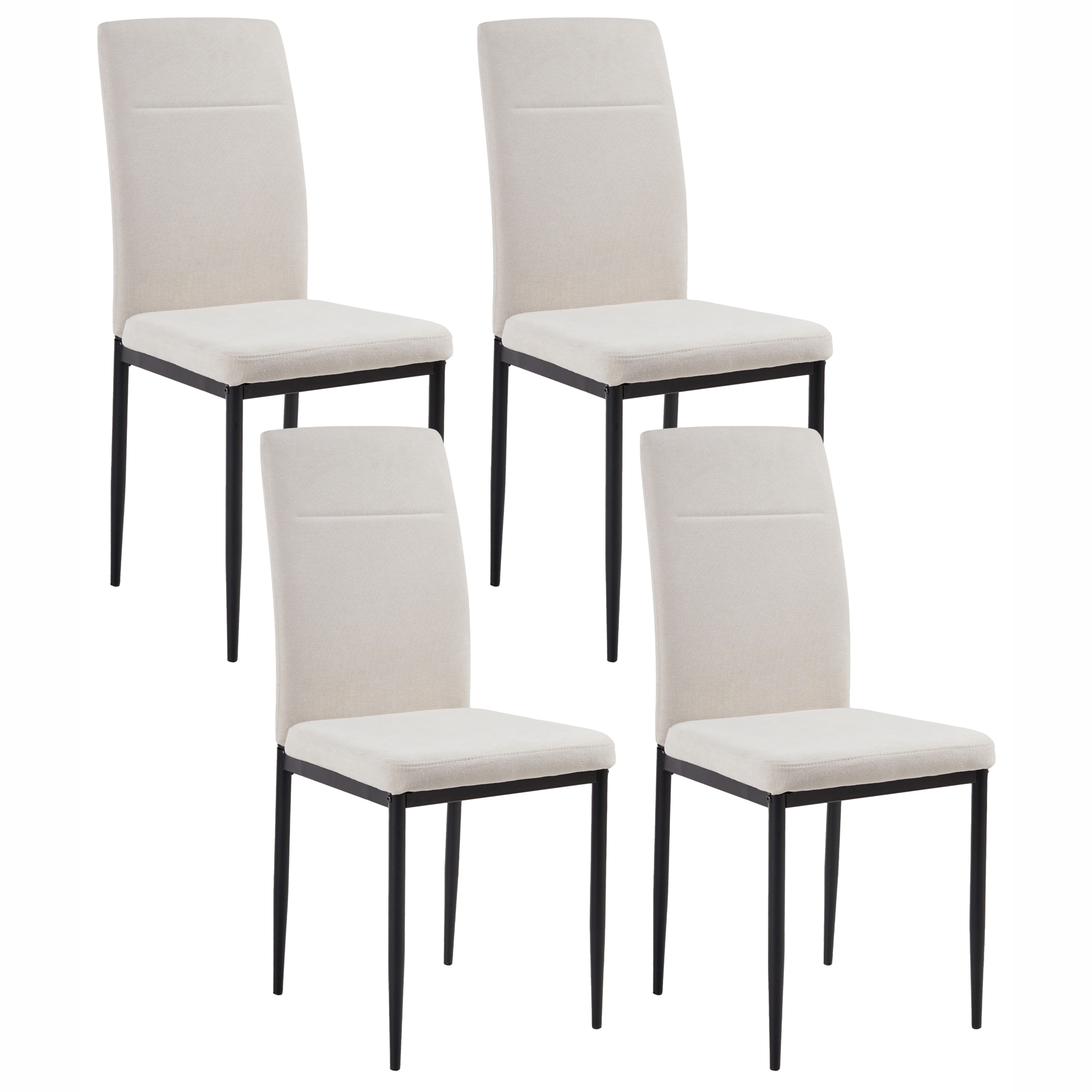 Sæt med 4 spisebordsstole RINER Lys Beige