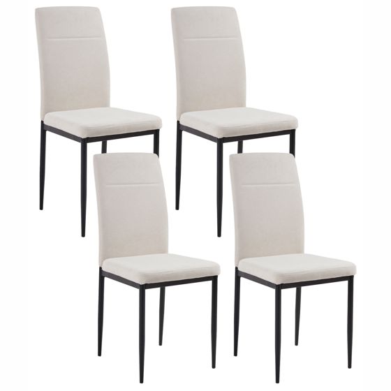 Sæt med 4 spisebordsstole RINER Lys Beige