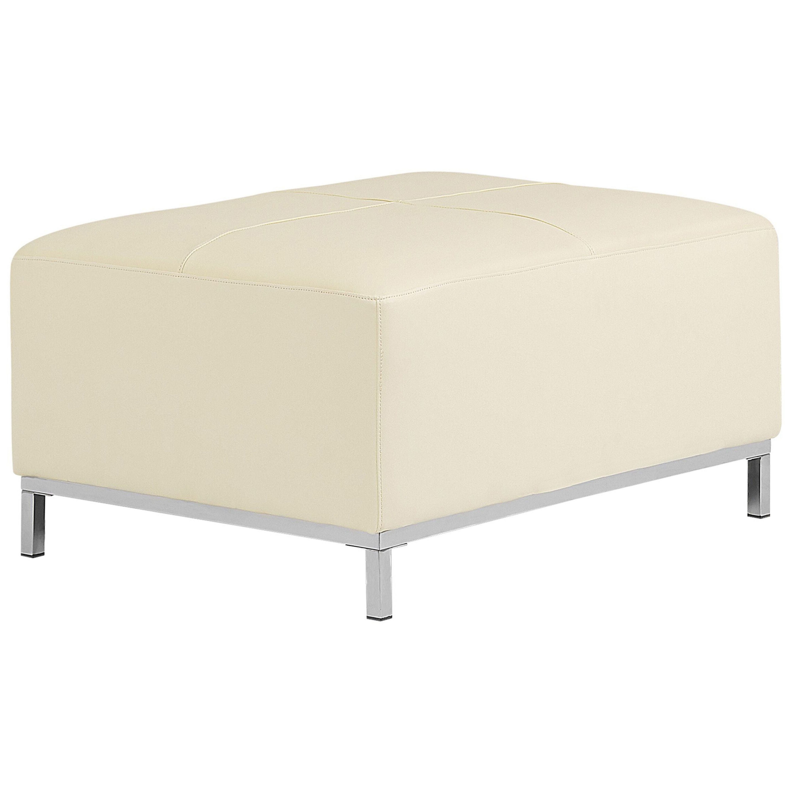 Fodskammel OSLO Ægte læder Lys Beige