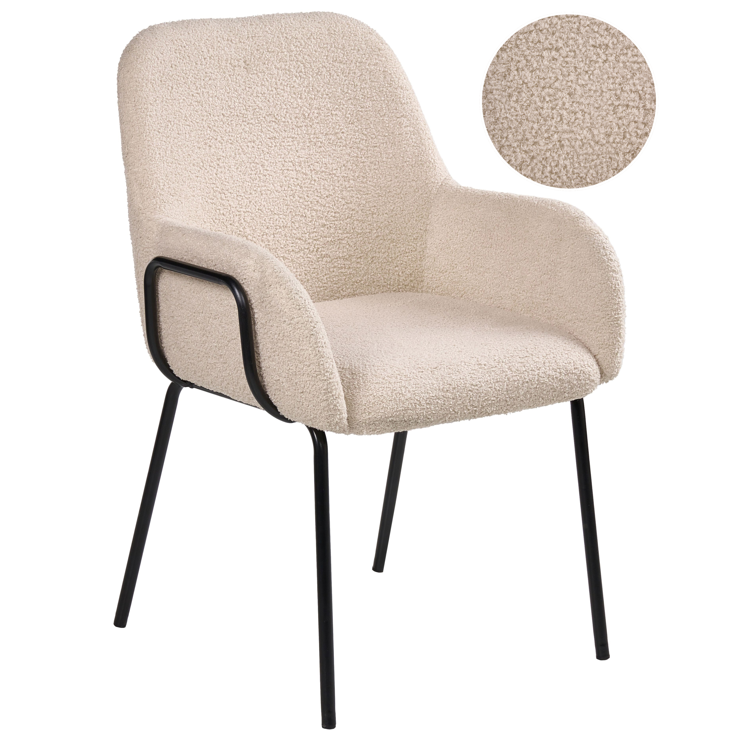 Spisebordsstol ALGONA Boucle Lys Beige
