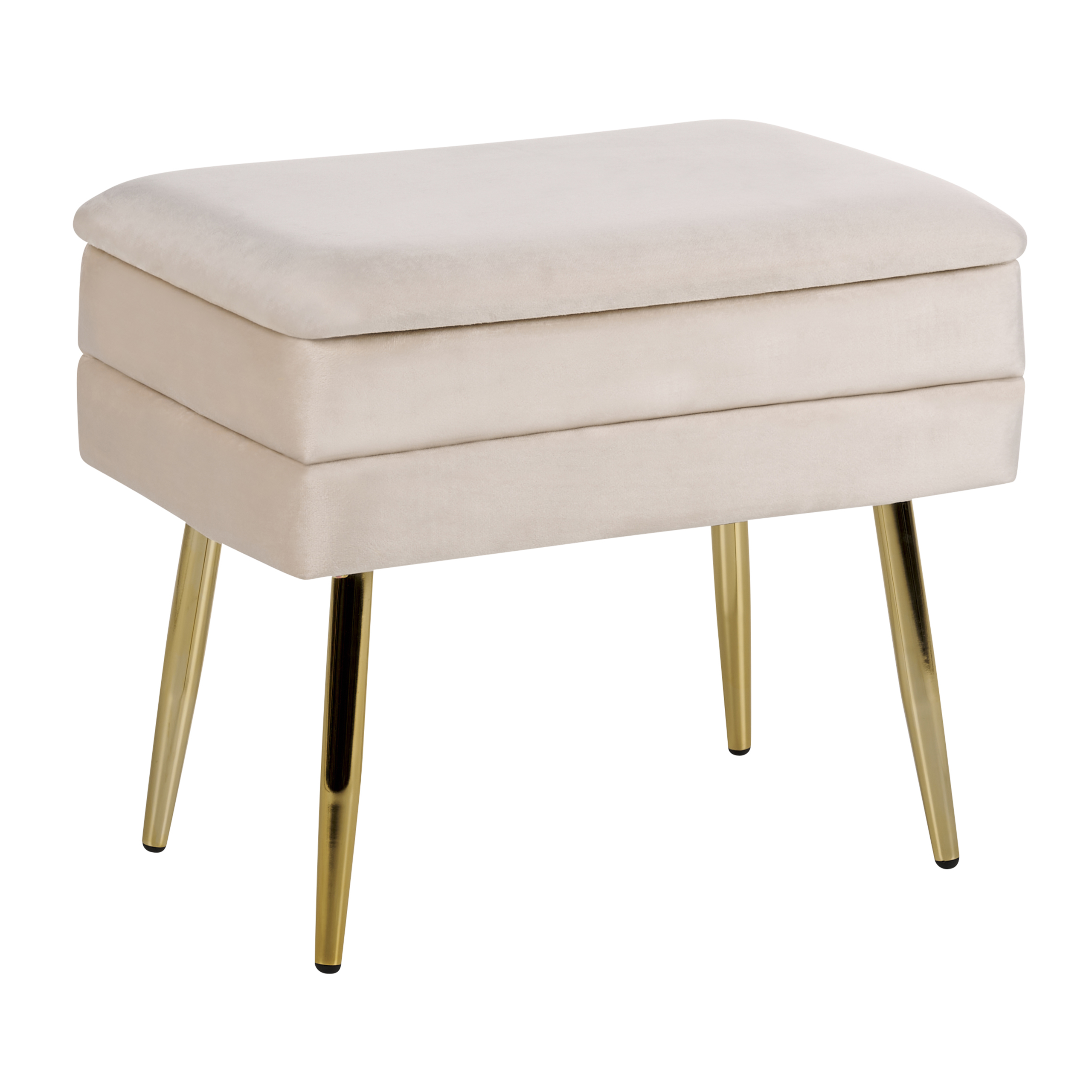 Polstret bænk med opbevaring ODESSA Velour Beige
