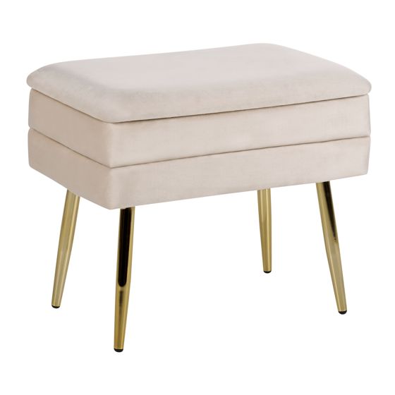 Polstret bænk med opbevaring ODESSA Velour Beige