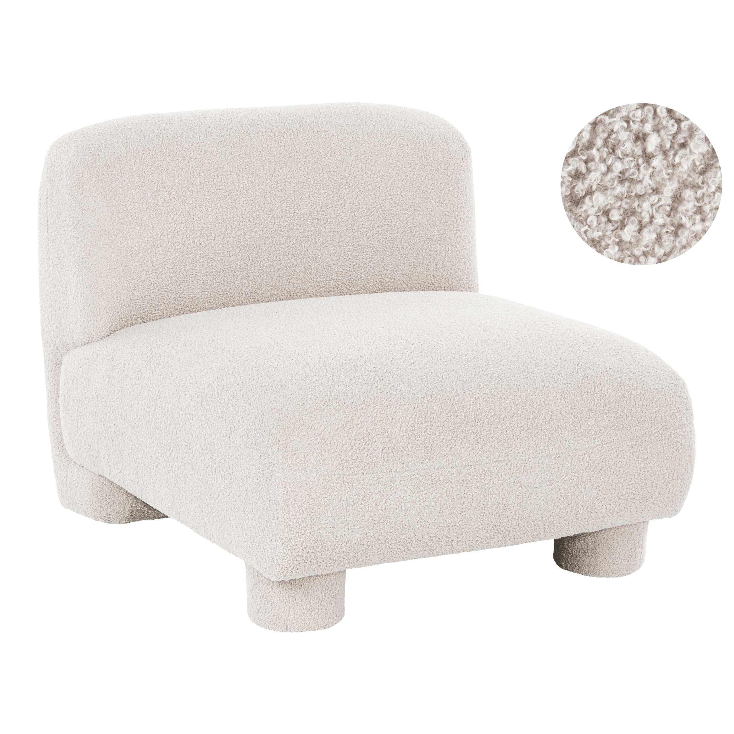 Stol Modul MJALBI Boucle Cremehvid