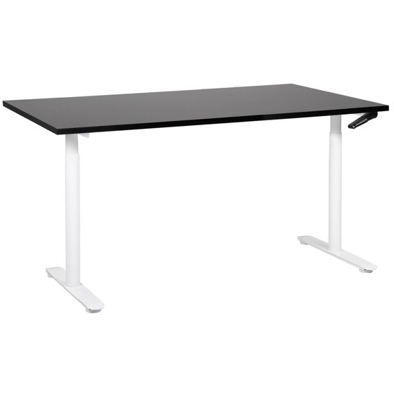 Manuelt justerbart hæve sænkebord DESTINAS 160 cm 72 cm Sort/hvid