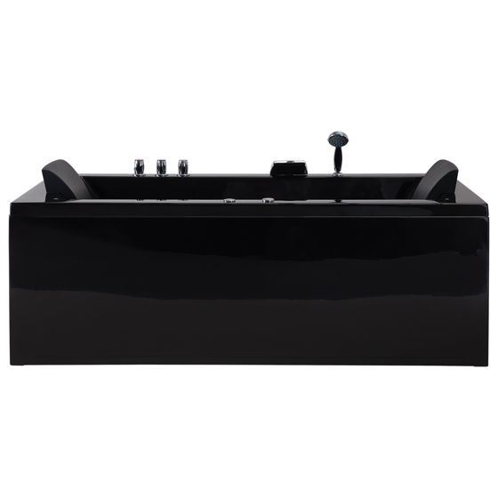 Hjørne-boblebad med LED VARADERO 183 x 90 cm Sort Højrevendt