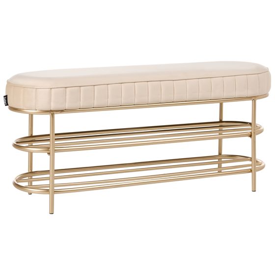 2-trins skobænk VERGENNES Velour Beige
