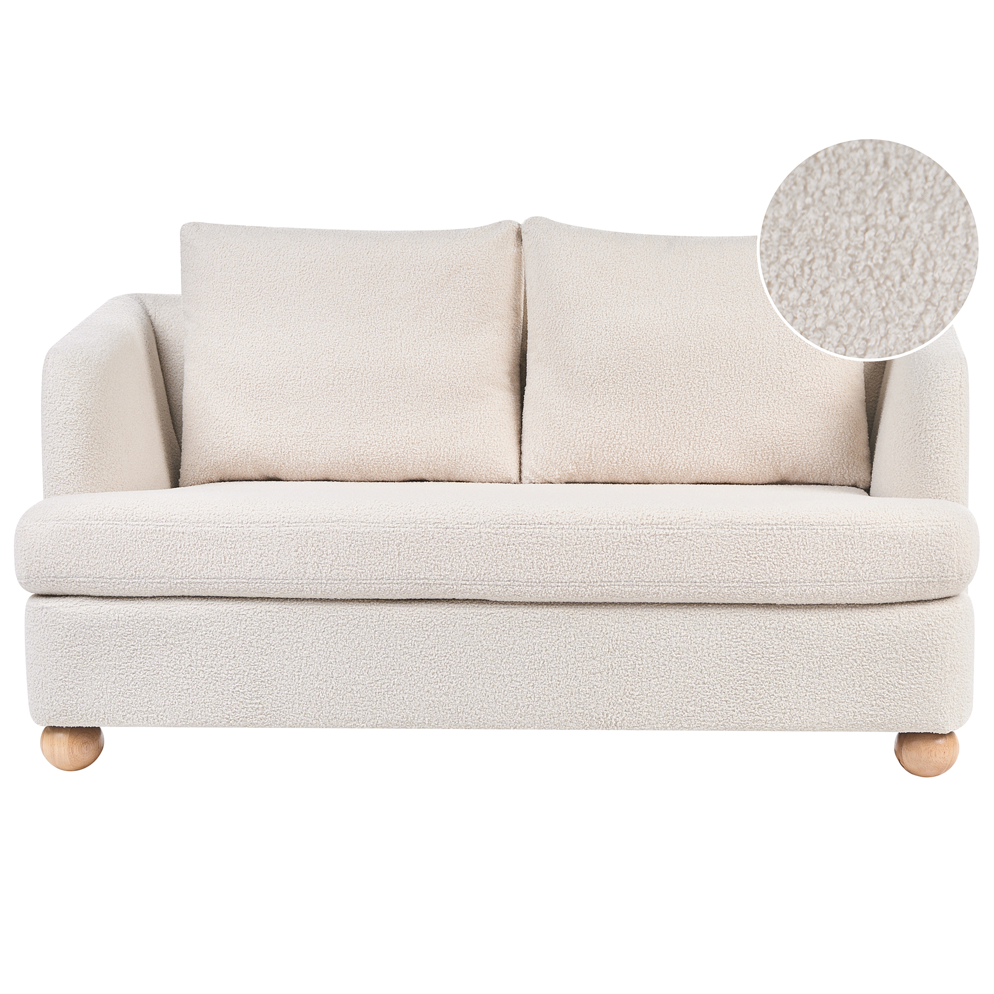 Sofa 2 personers RATTVIK Boucle Cremehvid