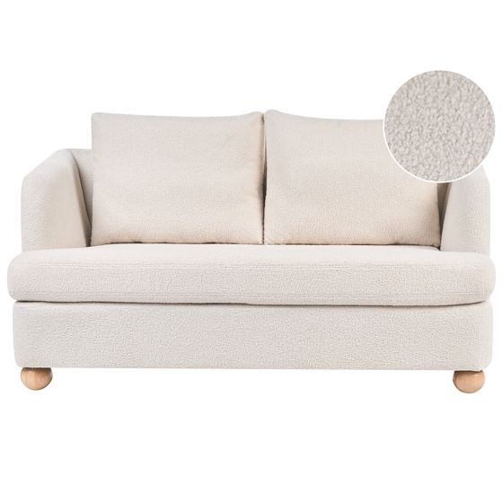 Sofa 2 personers RATTVIK Boucle Cremehvid