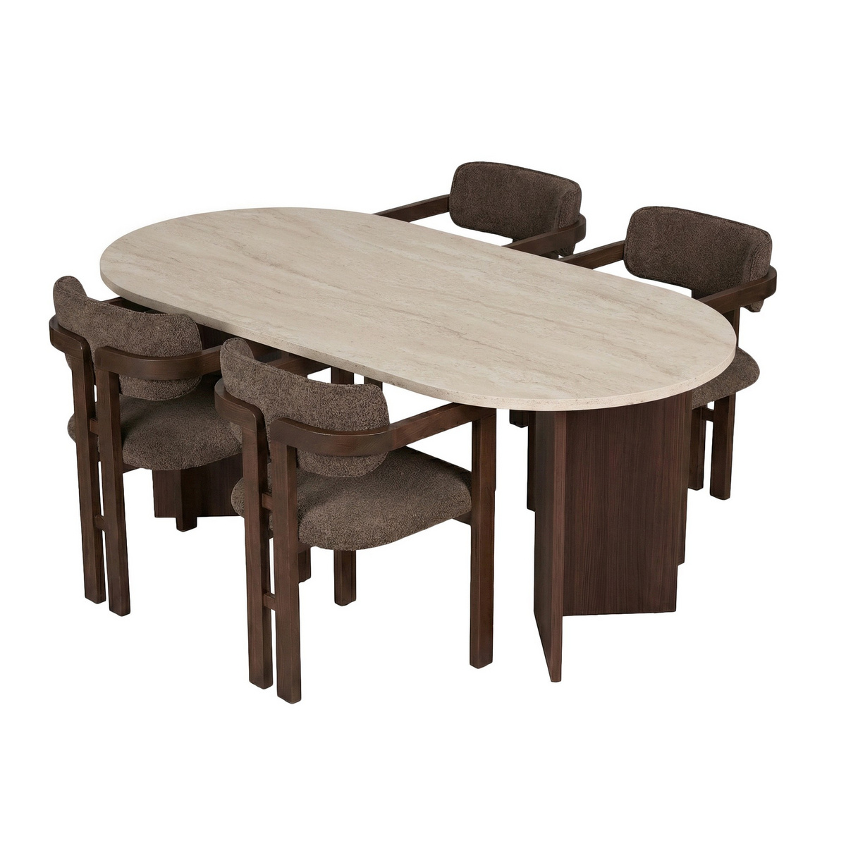 Norda Design Spisebord- og stolesæt (5 Pieces) Meridia 4 90 x 180 x 75 cm