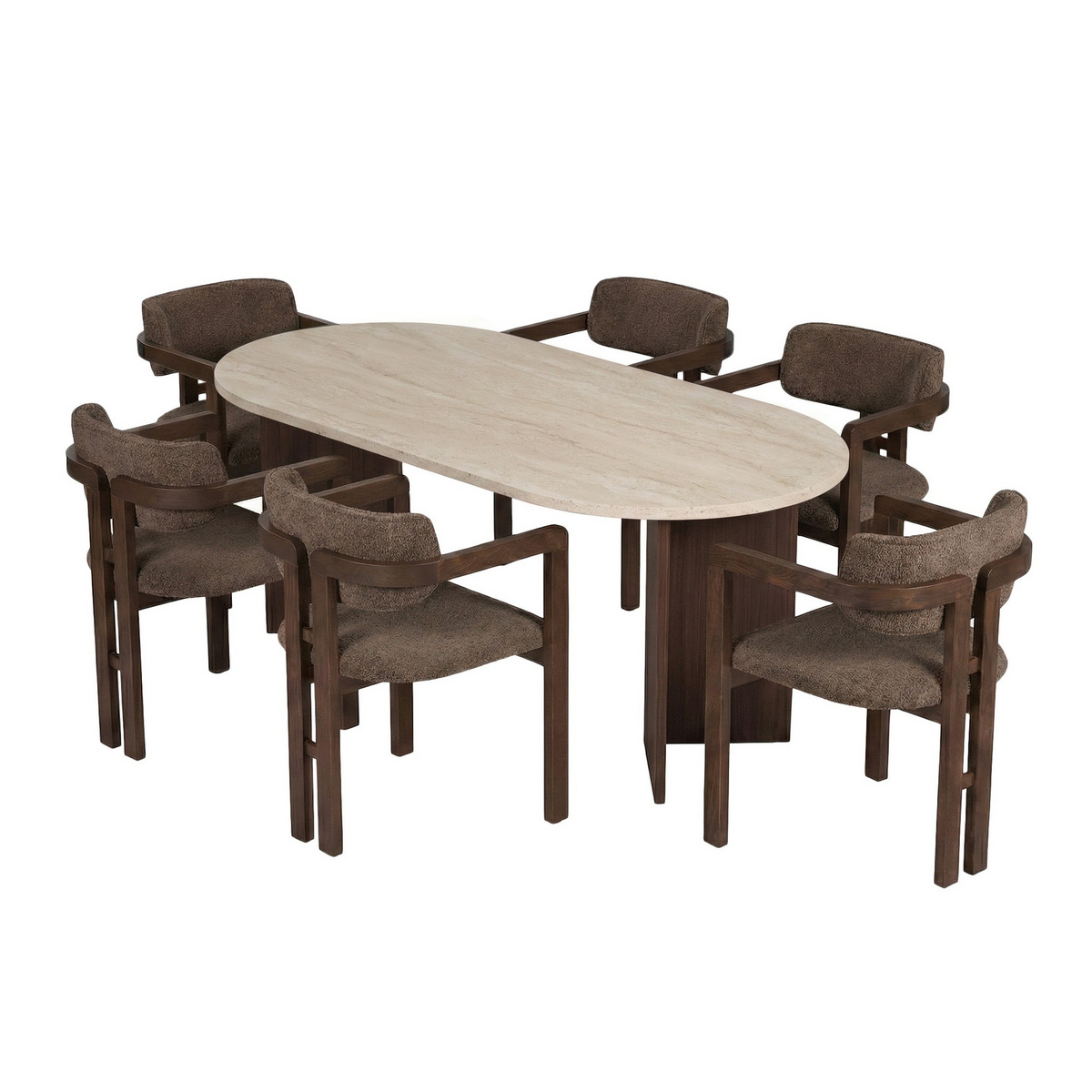 Norda Design Spisebord- og stolesæt (7 Pieces) Meridia 6 90 x 180 x 75 cm