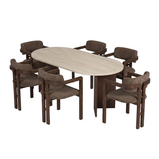 Norda Design Spisebord- og stolesæt (7 Pieces) Meridia 6 90 x 180 x 75 cm