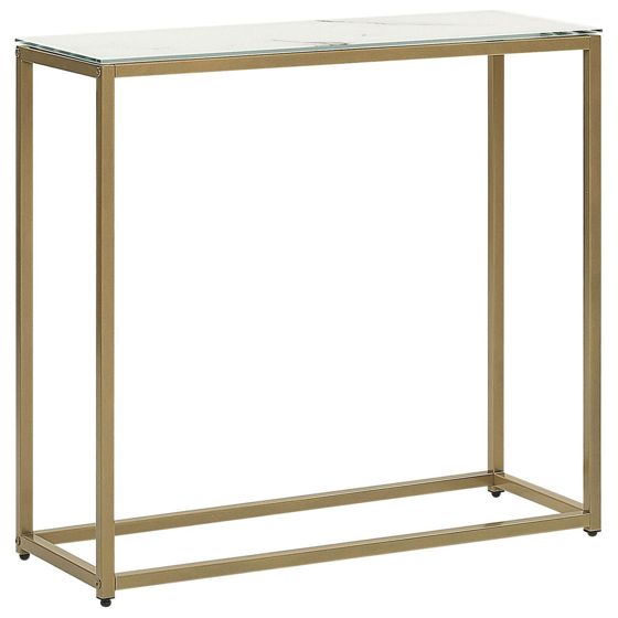 Konsolbord DELANO Hærdet glas Marmor/guld