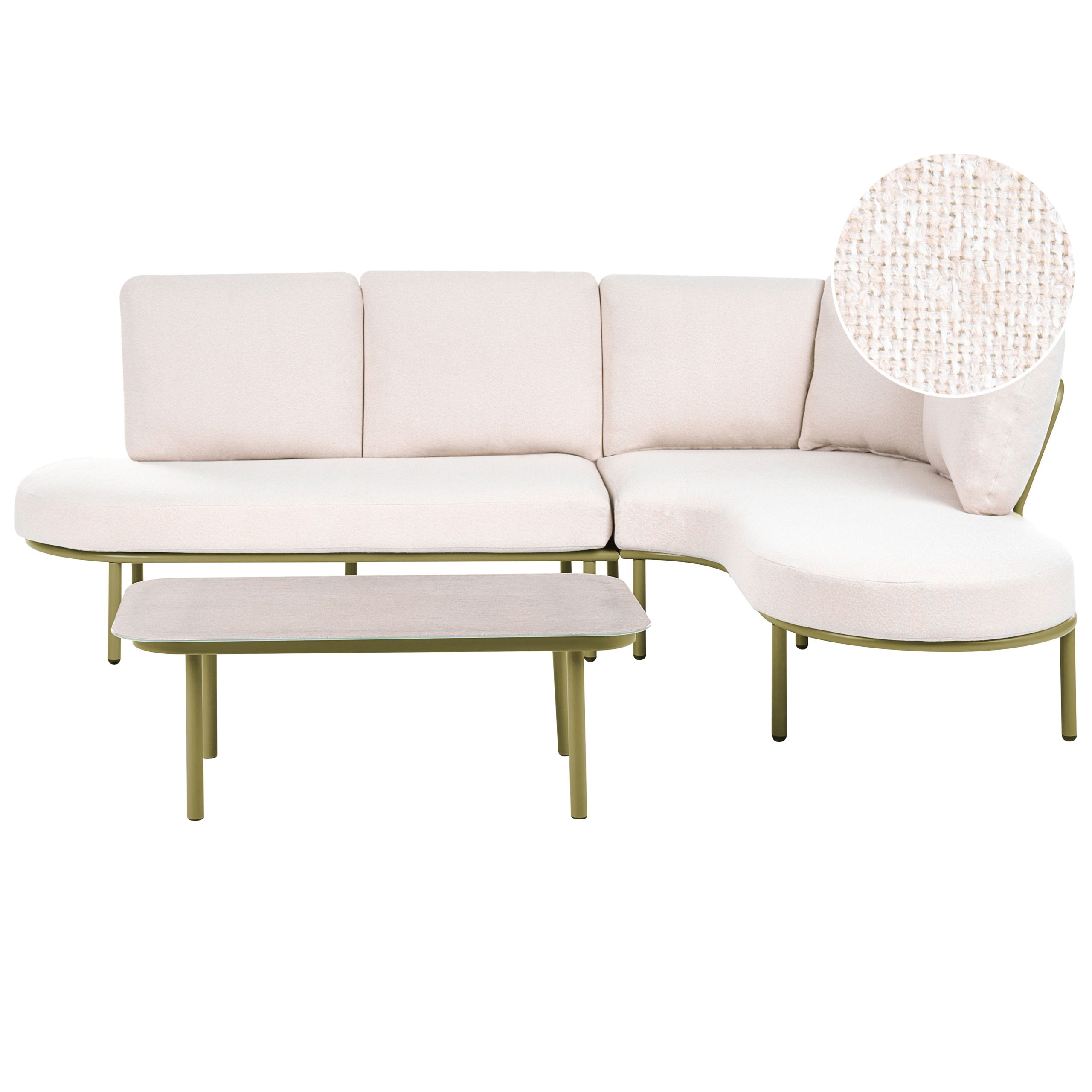 Havesofa med bord 4 personers POLLINA Metal Grøn