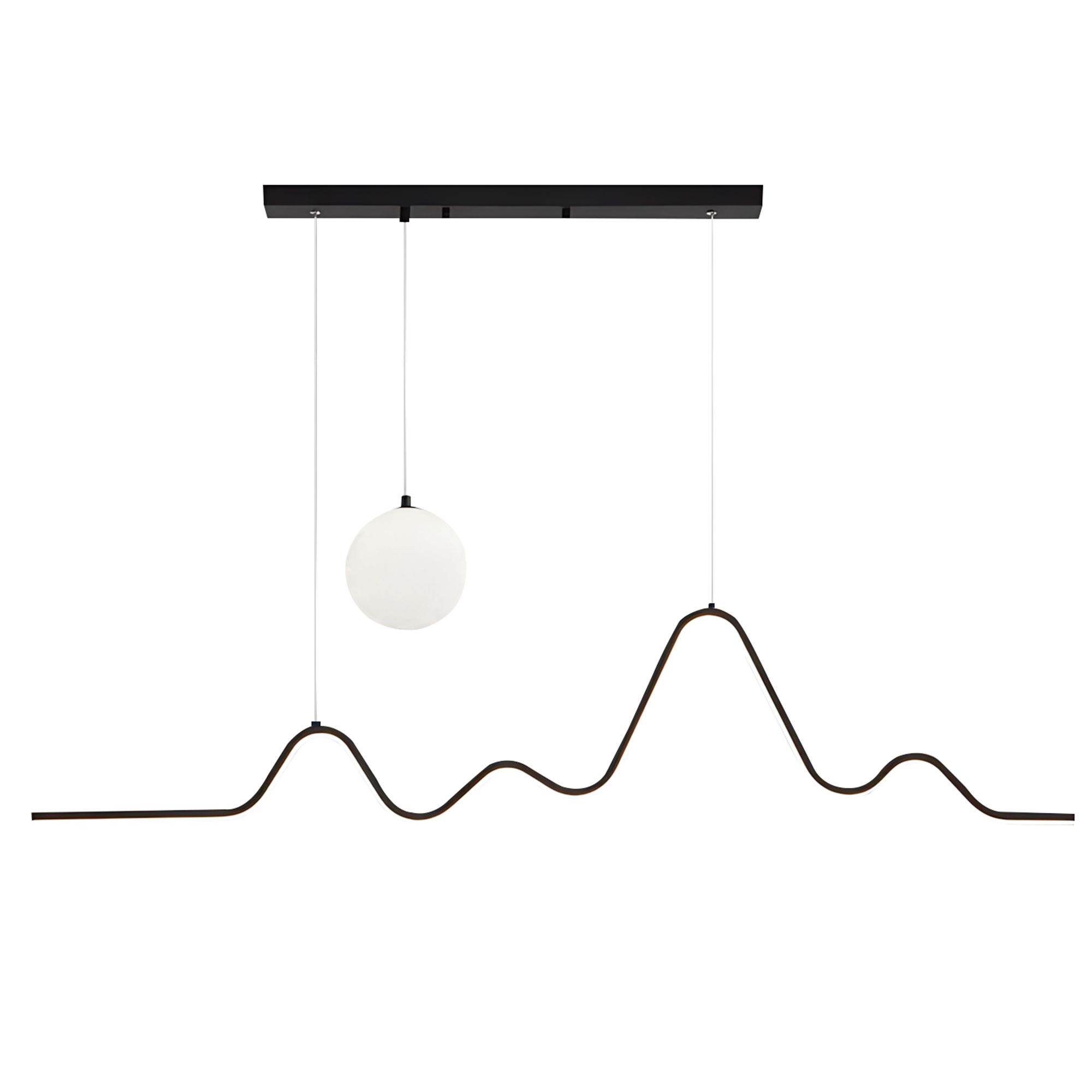 TOOLIGHT hængende loftlampe LHJ033-CP 120cm LED Sort/Børstet guld 128x2x25cm