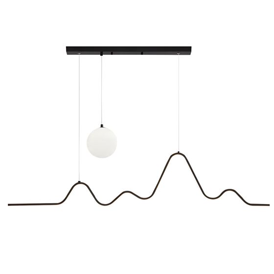 TOOLIGHT hængende loftlampe LHJ033-CP 120cm LED Sort/Børstet guld 128x2x25cm