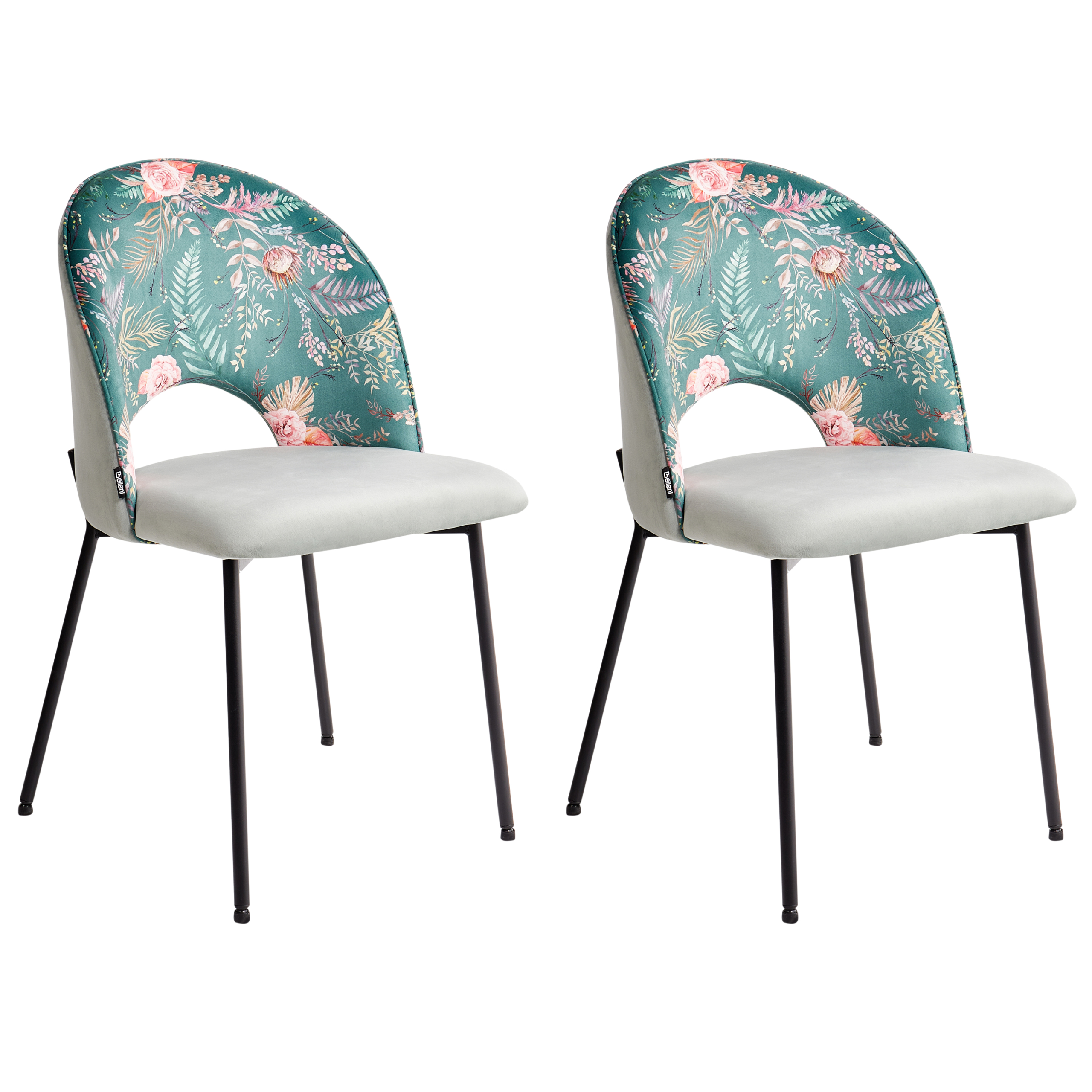 Sæt med 2 spisebordsstole COVELO Velour Mintgrøn