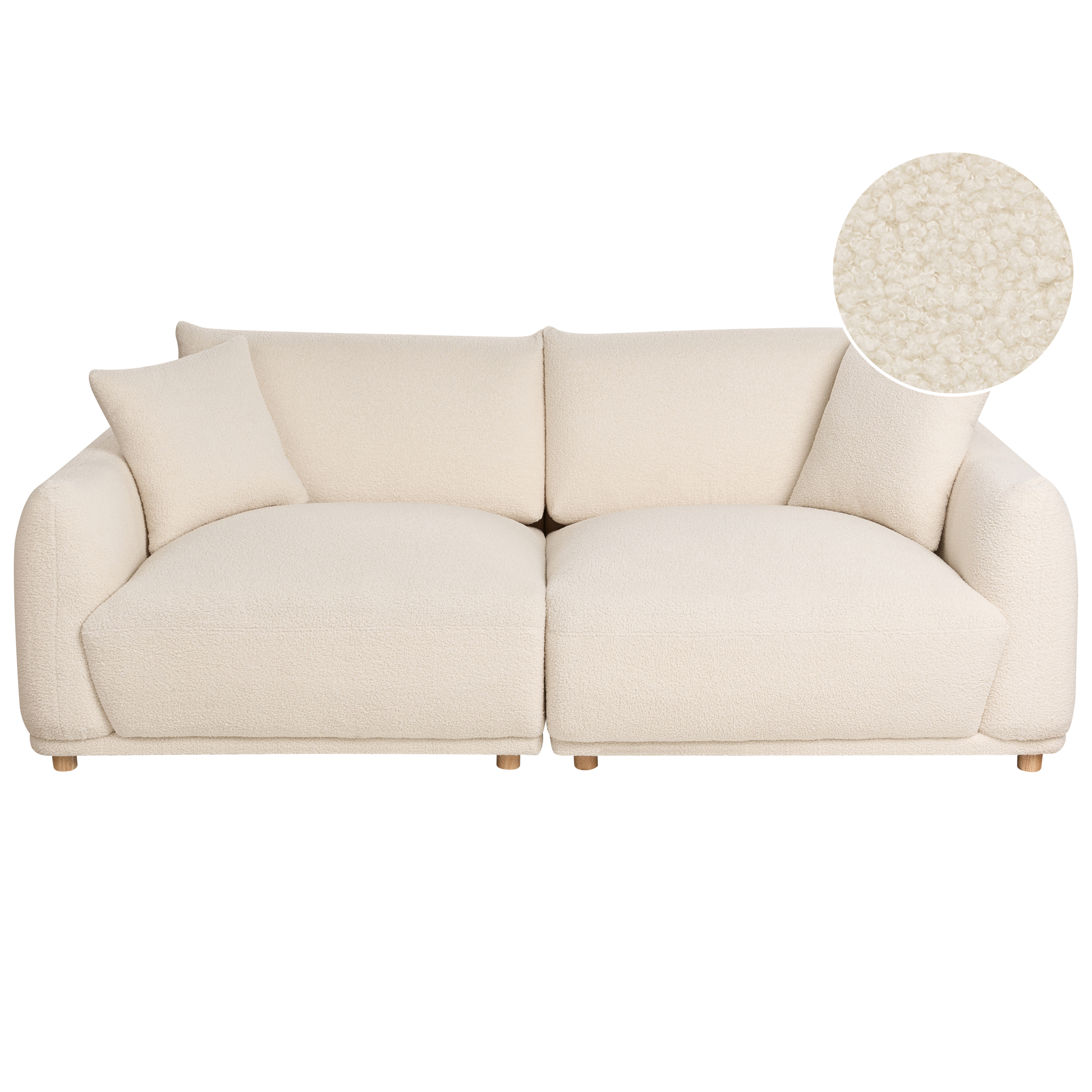 Sofa 3 personers JUBEK Boucle Cremehvid