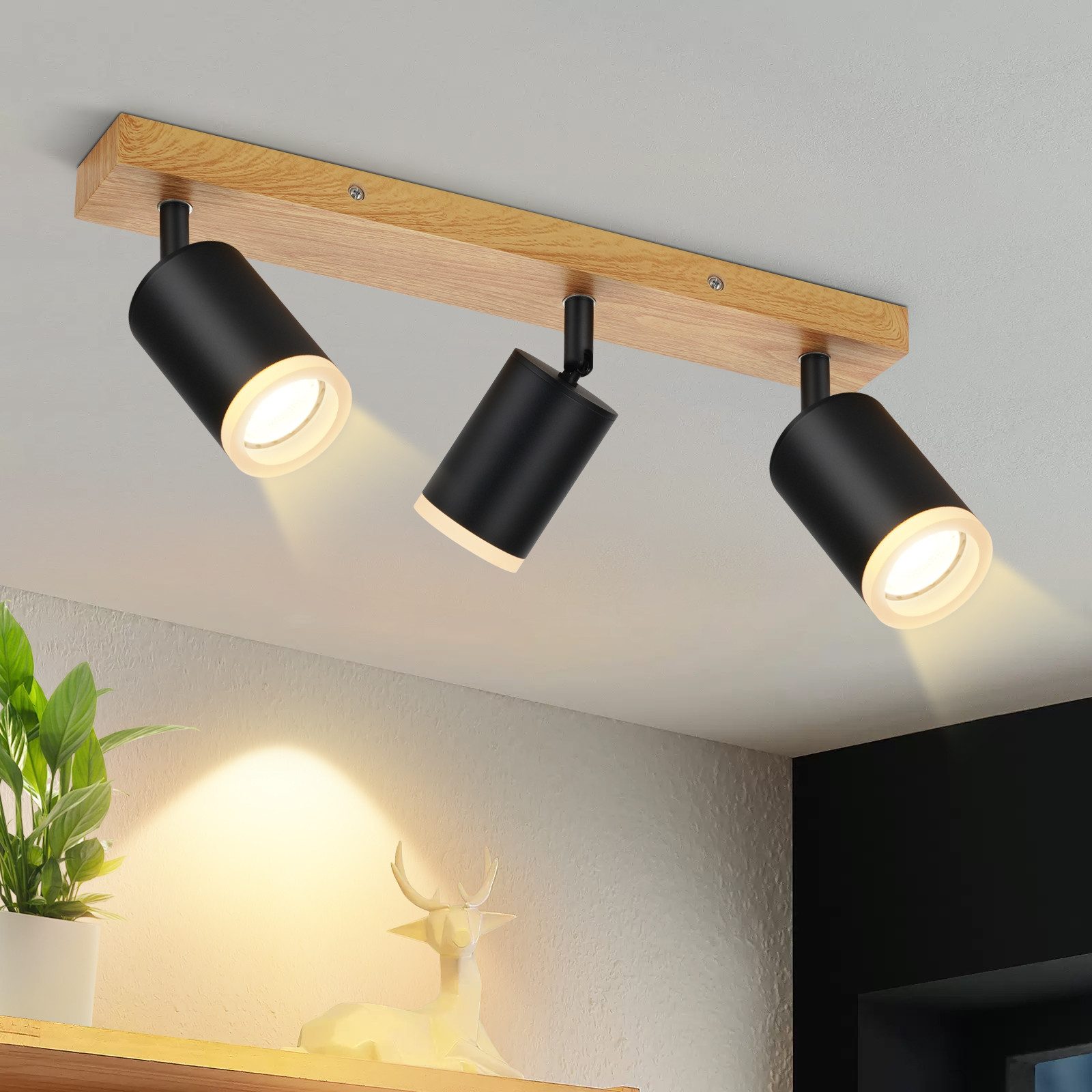 NETTLIFE loftspotlight, sort, GU10, 350° drejelig