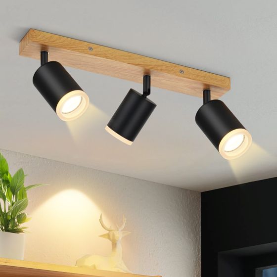 NETTLIFE loftspotlight, sort, GU10, 350° drejelig