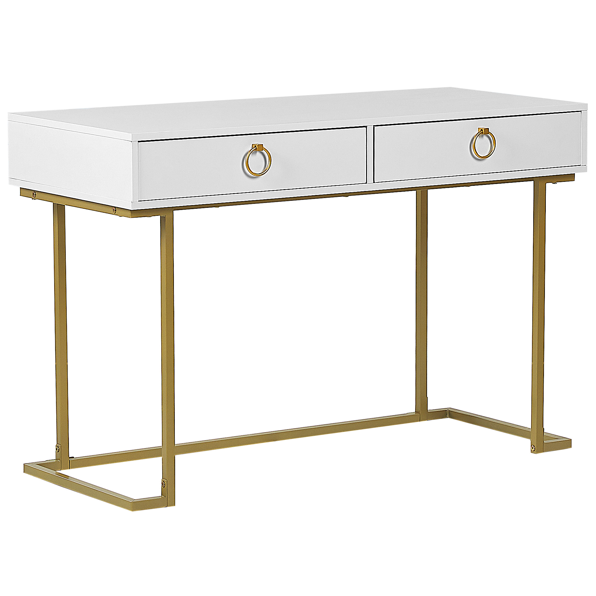 Konsolbord WESTPORT 115 cm 50 cm med skuffer Hvid/guld