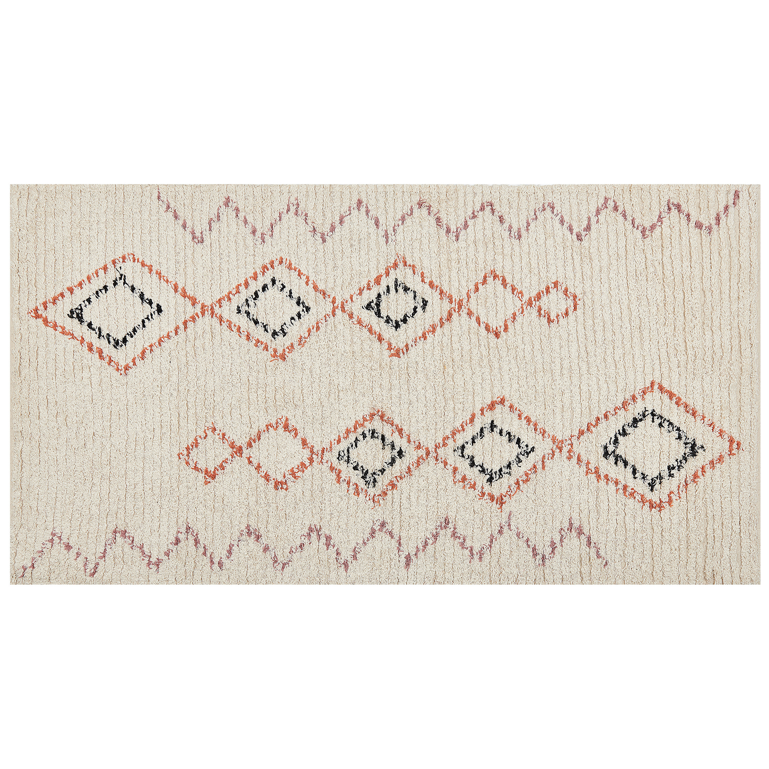 Gulvtæppe GUWAHATI Beige 80 x 150 cm Bomuld