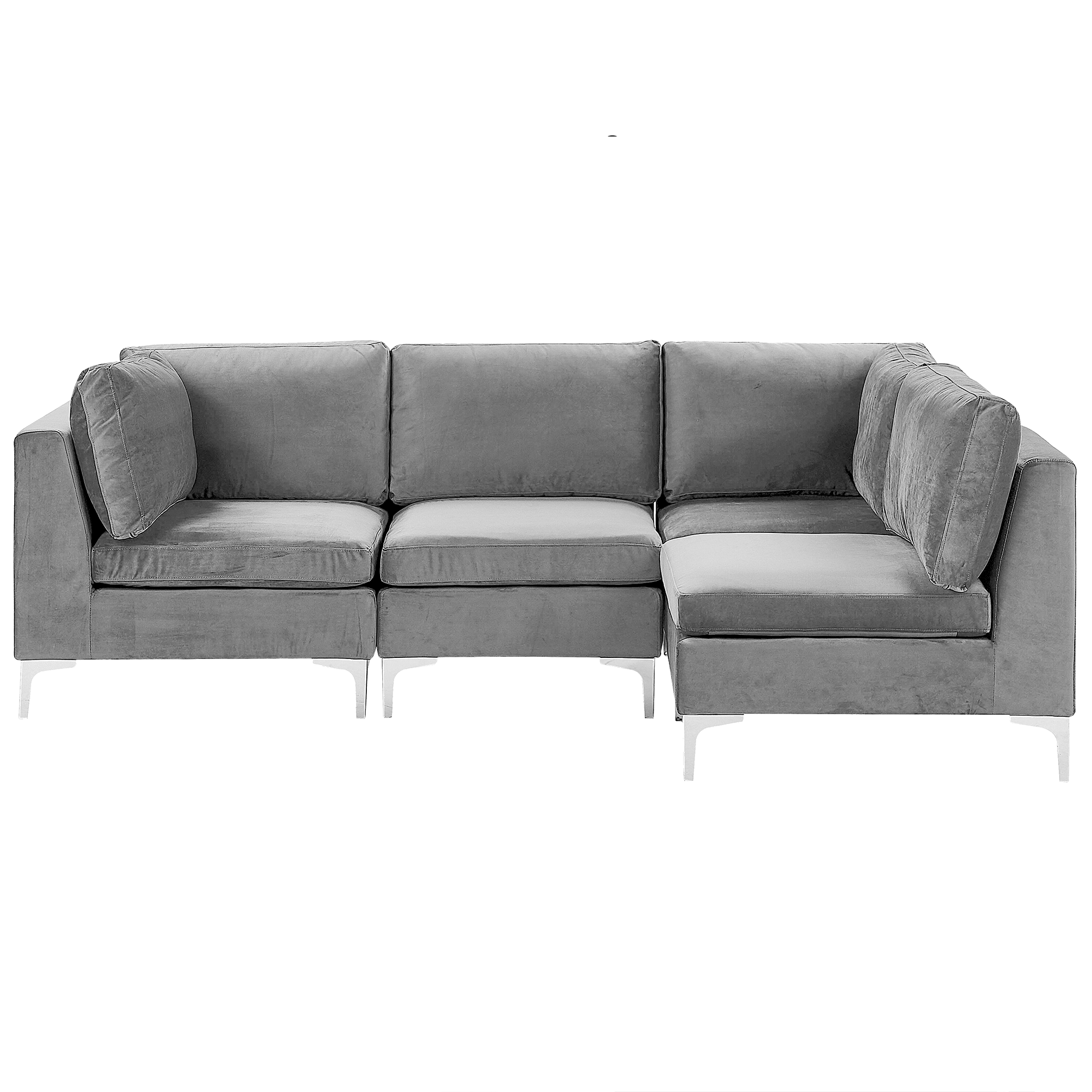Hjørnesofa modul 4 personers EVJA Velour Grå Venstrevendt