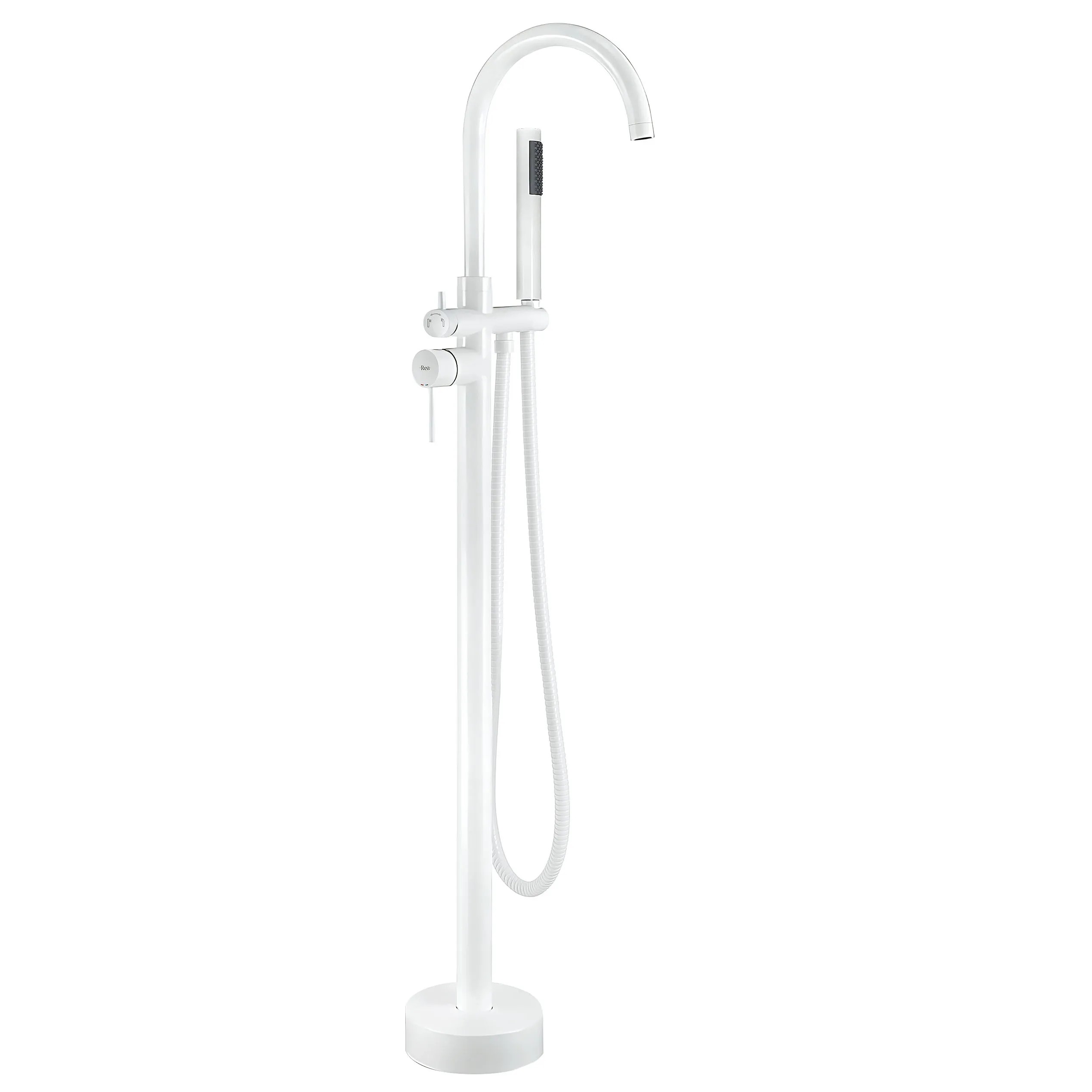 REA gulvmonteret badekarsarmatur Lungo Hvid, 26x20,5x110,5cm