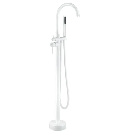 REA gulvmonteret badekarsarmatur Lungo Hvid, 26x20,5x110,5cm