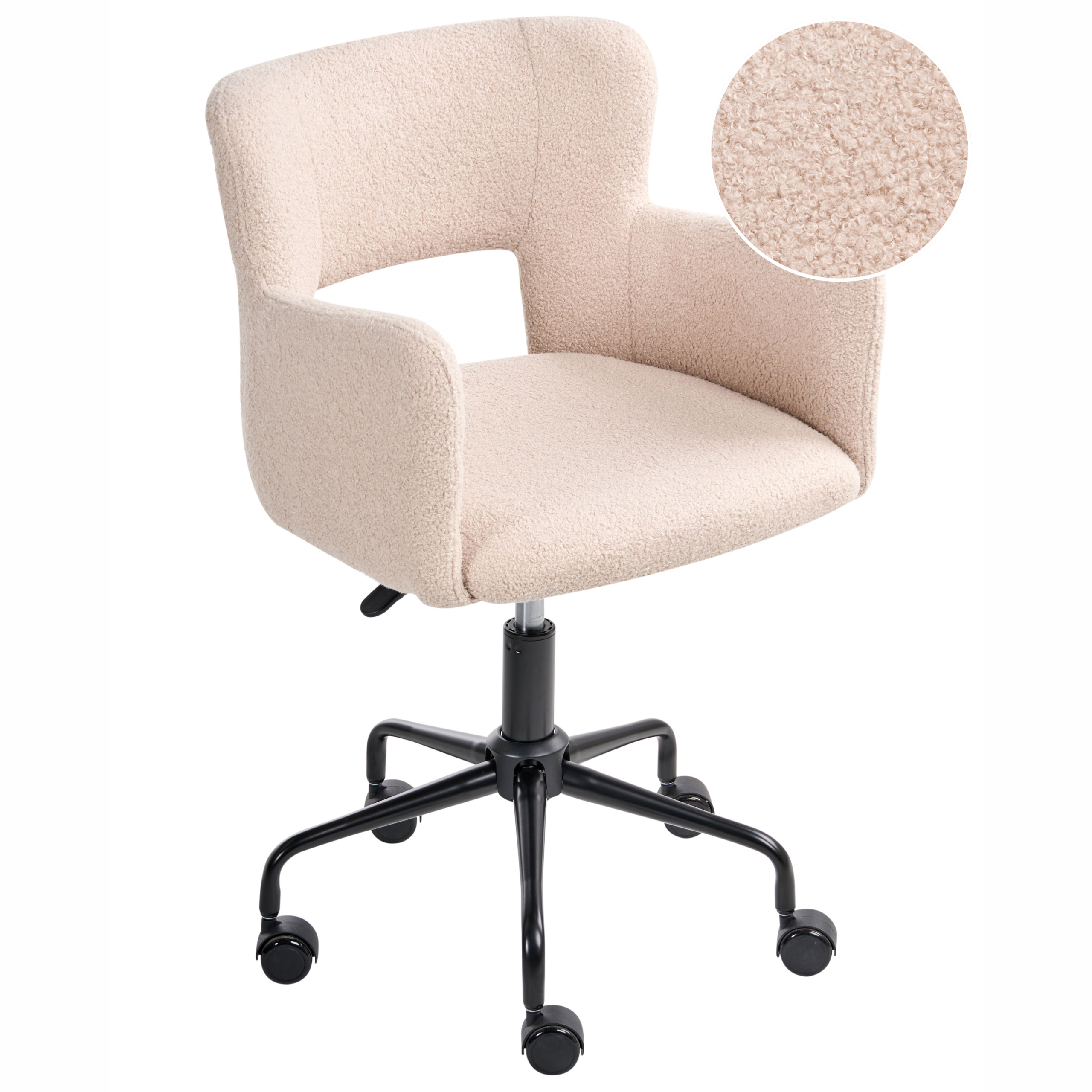 Skrivebordsstol SANILAC II Boucle Beige