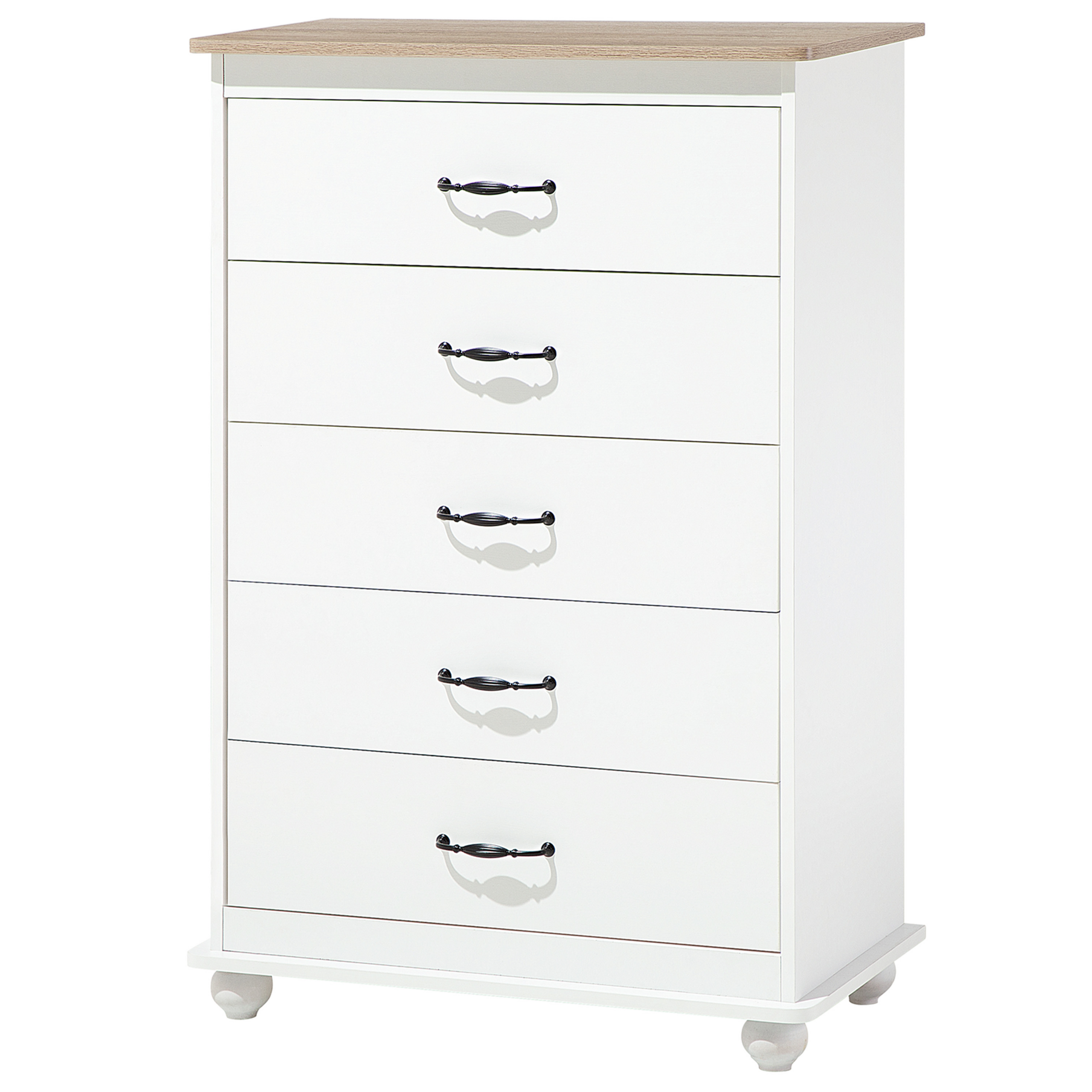 5 skuffers commode SHARON Hvid