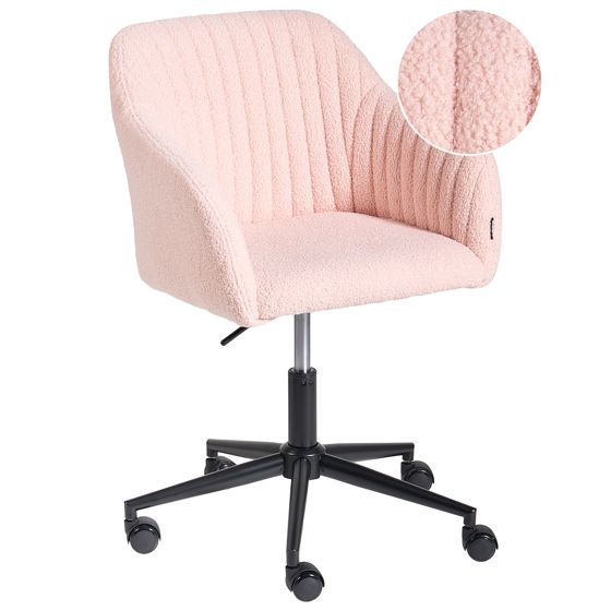 Skrivebordsstol VENICE Boucle Pastellrosa