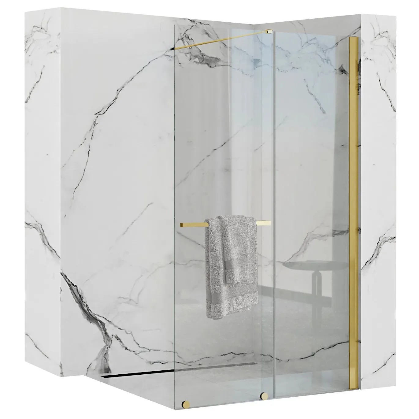 REA brusevæg CORTIS 120 Guld, 1,3x120,5x199,5cm