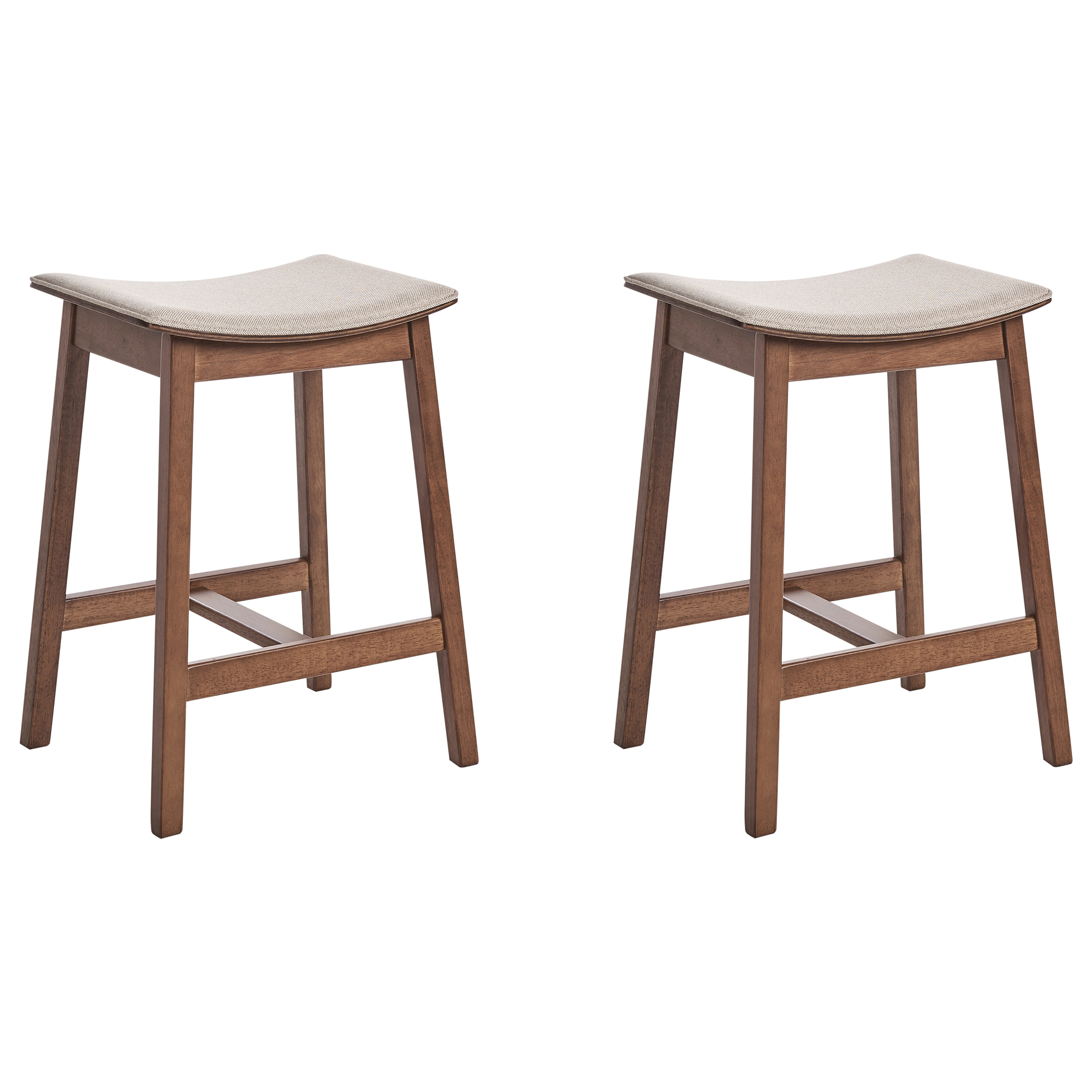 Sæt af 2 barstole DIXON Træ Mørkebrun/beige
