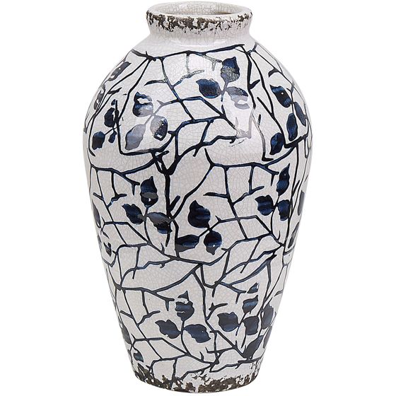 Blomstervase MALLIA 22 cm Stentøj Hvid