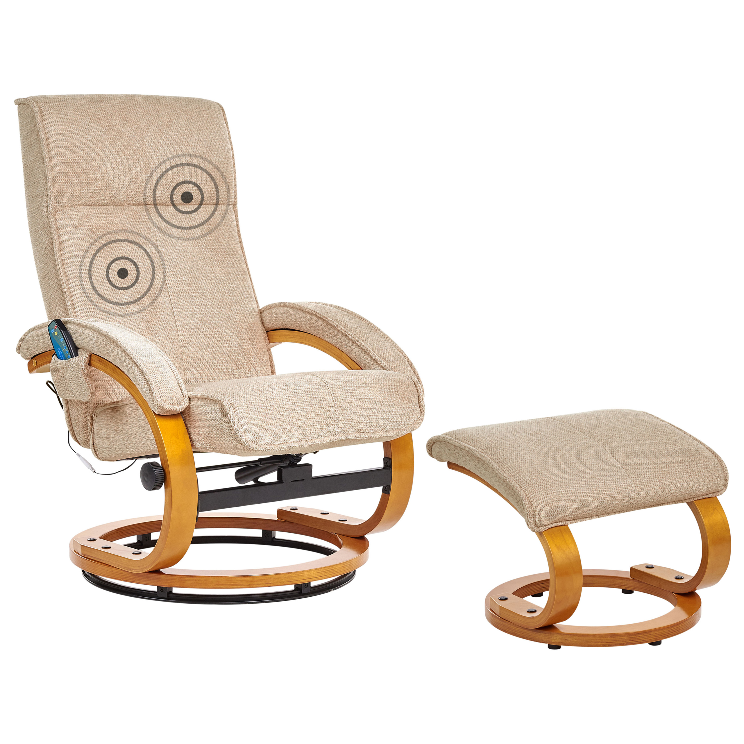 Massagestol HERO med fodskammel Beige