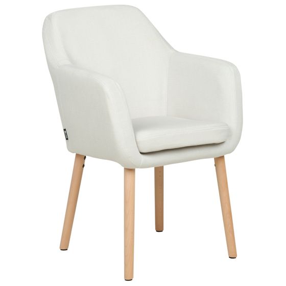 Spisebordsstol YORKVILLE II Velour Cremehvid