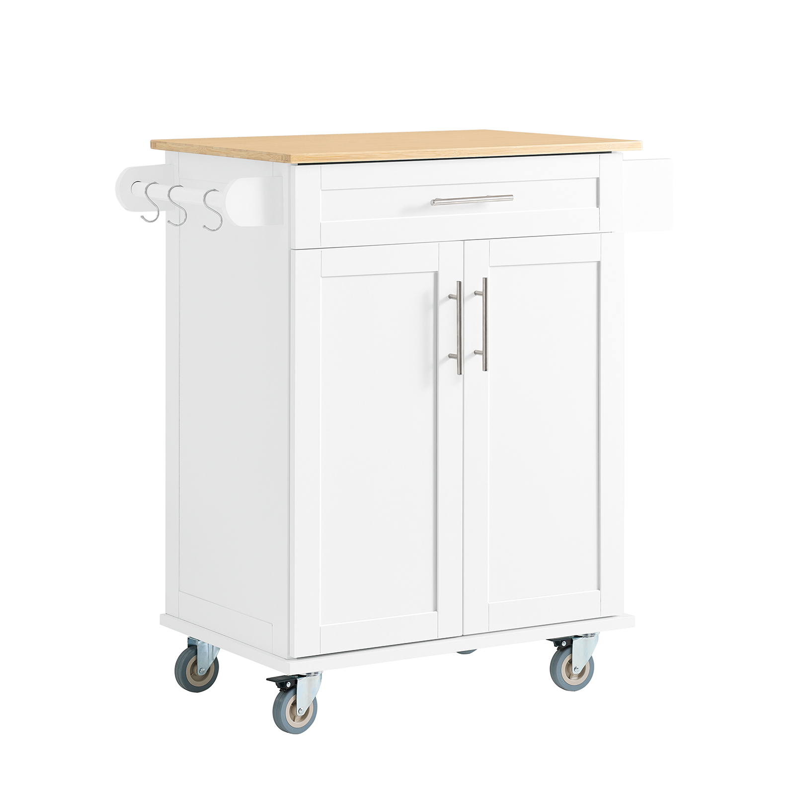 Køkkenvogn med skuffe og døre, hvid, 83.0x46.0x91.0 cm, FKW13-II-WN